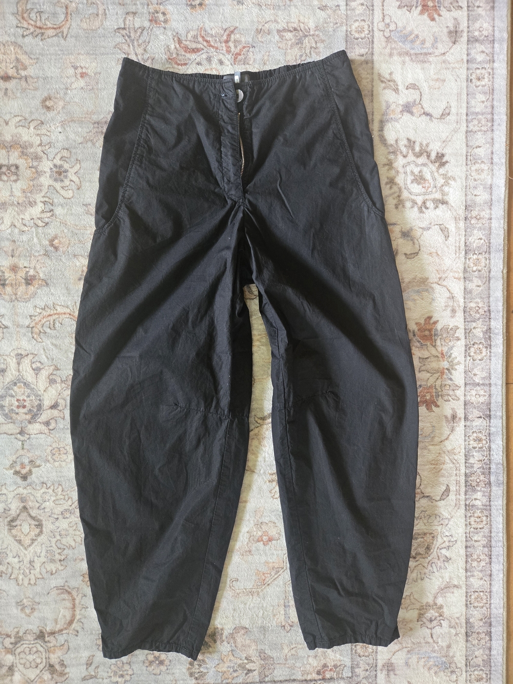 OSKA Barrel Leg 100% Cotton Crop Pant Size 1 (US 6/8) black, Lagenlook, Classic